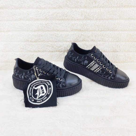 Demonia Shoes - Gothic Rose Creeper Sneeker Sneaker